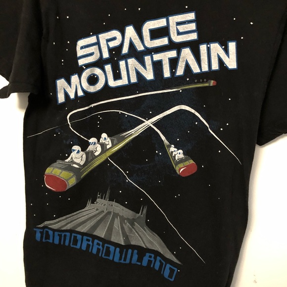 DISNEY SPACE MOUNTAIN MERCH TEE OFFICIAL Y2K TOMORROW LAND MEDIUM MENS - Picture 2 of 5